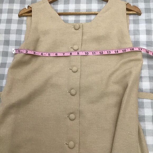 VINTAGE handcrafted Medieval inspiration linen blend tapestry dress size 4 - Picture 8 of 11